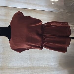 Rust Red Short Sleeve Romper